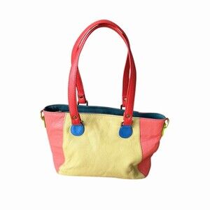 Soruka Doula Multicolor Patchwork Leather Tote | Rectangle Zip-Top Shoulder Bag